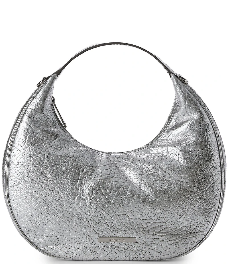 BRAHMIN Duchess Collection Silver Metallic Mindy Clutch