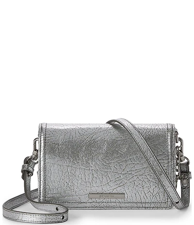 BRAHMIN Duchess Collection Silver Metallic Minuette Crossbody Bag