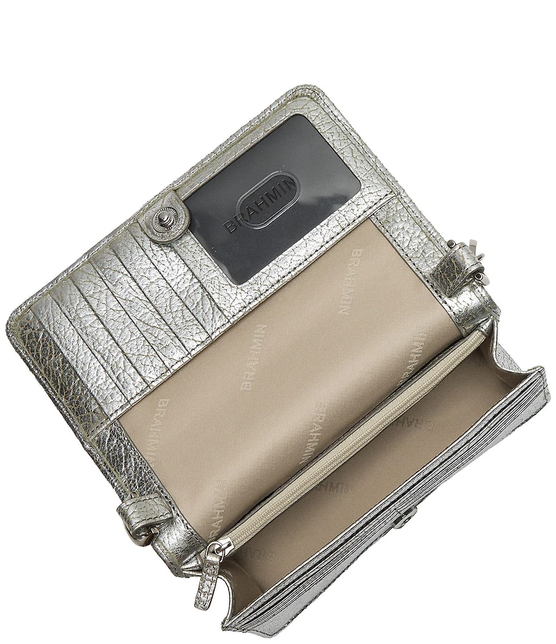 BRAHMIN Duchess Collection Silver Metallic Minuette Crossbody Bag