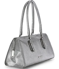 BRAHMIN Duchess Collection Silver Metallic Sophia Satchel Bag