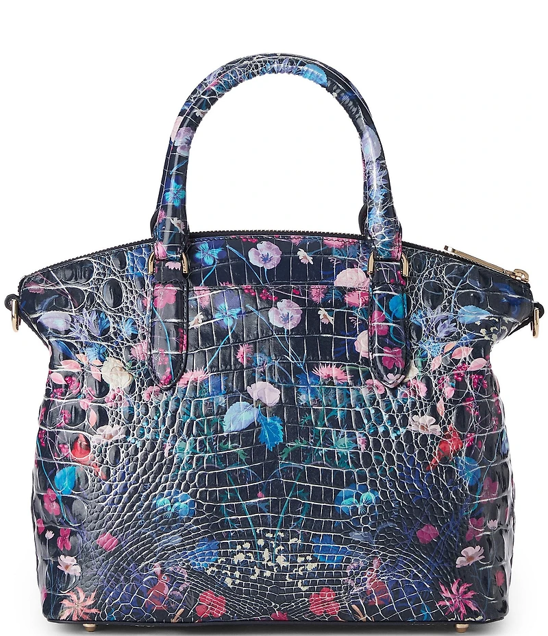 BRAHMIN Duxbury Folk Tale Floral Crocodile-Embossed Satchel Bag