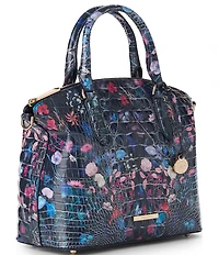 BRAHMIN Duxbury Folk Tale Floral Crocodile-Embossed Satchel Bag