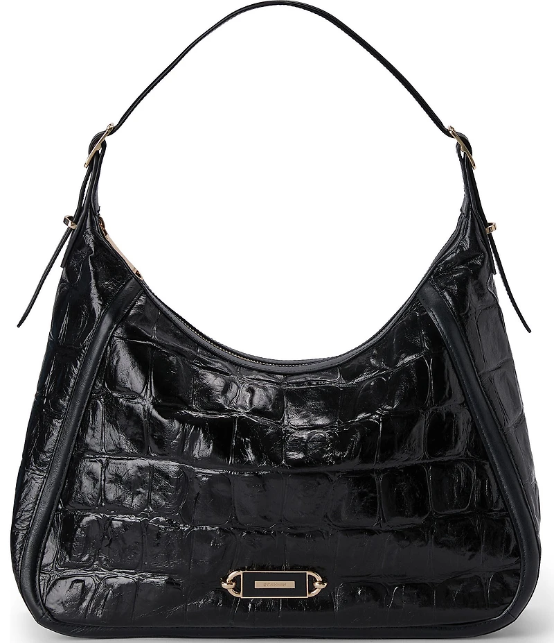 BRAHMIN Edie Black Castle View Shoulder Bag