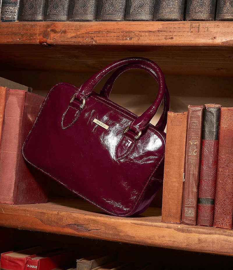 BRAHMIN Galloway Collection Cherry Lacquer Mara Satchel Bag