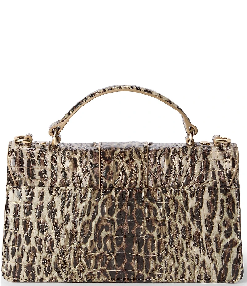 BRAHMIN Genie Melbourne Collection Ocelot Animal Print Turn Lock Crossbody Bag