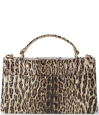 BRAHMIN Genie Melbourne Collection Ocelot Animal Print Turn Lock Crossbody Bag