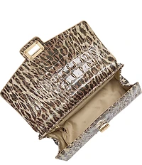 BRAHMIN Genie Melbourne Collection Ocelot Animal Print Turn Lock Crossbody Bag