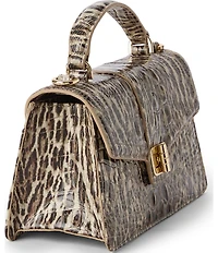 BRAHMIN Genie Softscape Melbourne Collection Animal Print Turn Lock Crossbody Bag