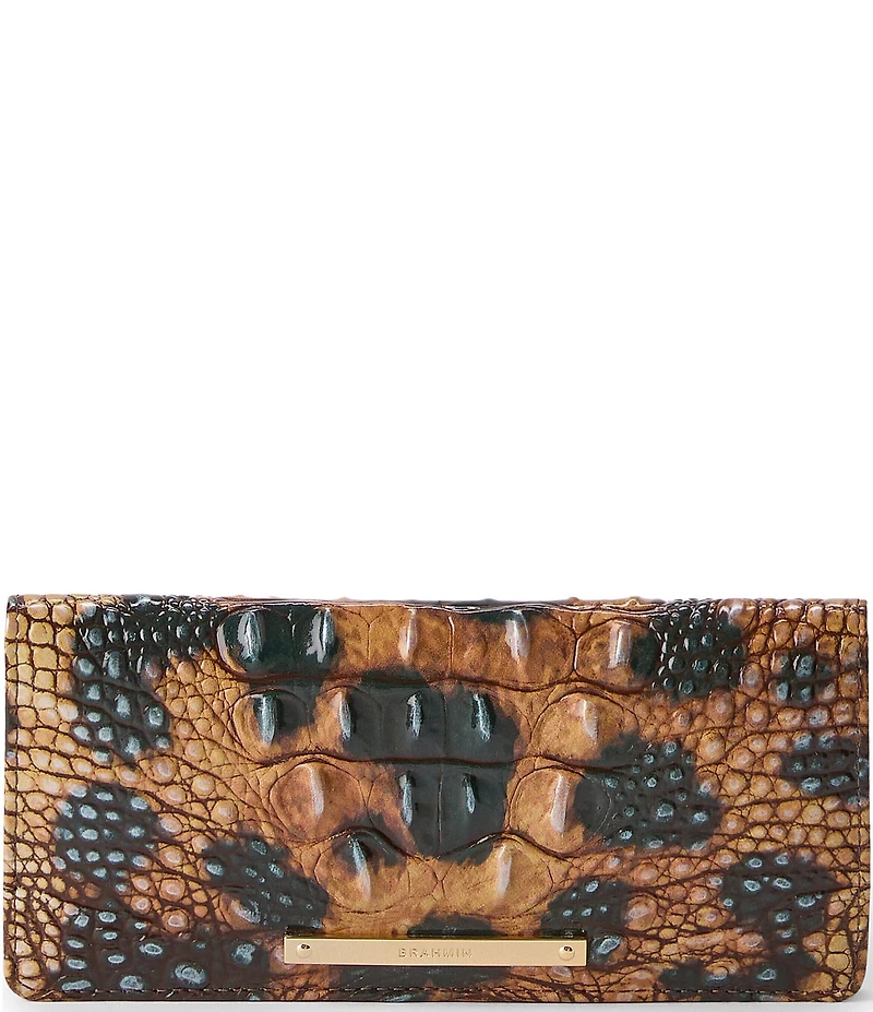 BRAHMIN Golden Lynx Animal Print Melbourne Collection Ady Bifold Wallet