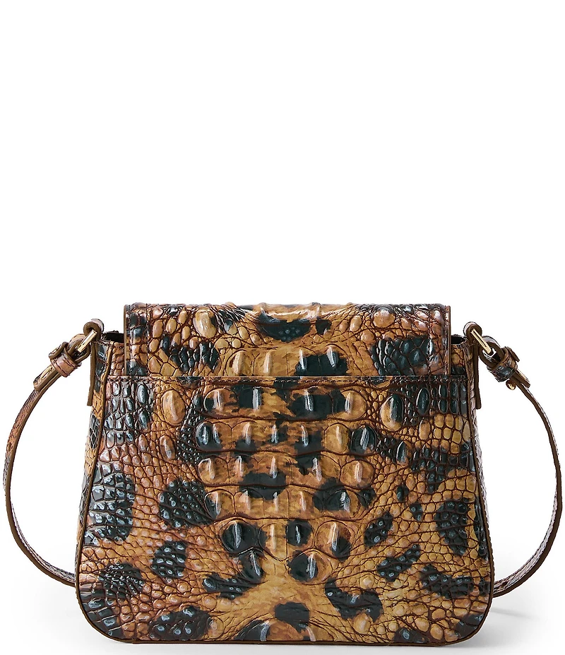 BRAHMIN Golden Lynx Animal Print Melbourne Collection Gianna Crossbody Bag