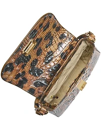 BRAHMIN Golden Lynx Animal Print Melbourne Collection Gianna Crossbody Bag