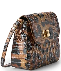 BRAHMIN Golden Lynx Animal Print Melbourne Collection Gianna Crossbody Bag