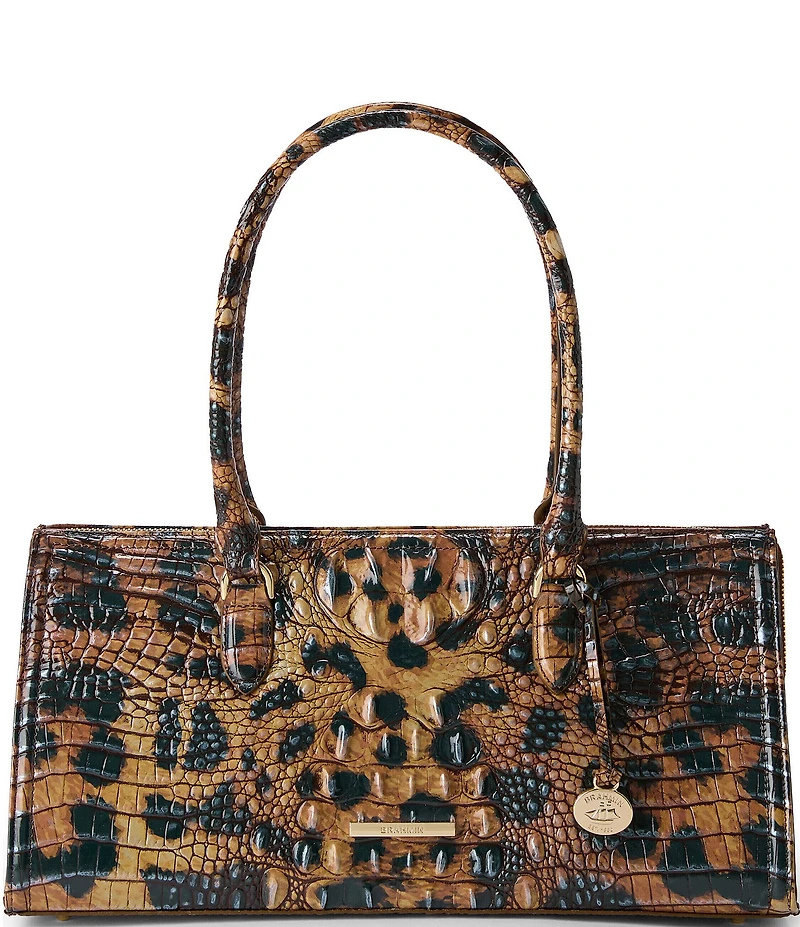 Brahmin Golden Lynx Animal Print Melbourne Collection Sophia Satchel Bag