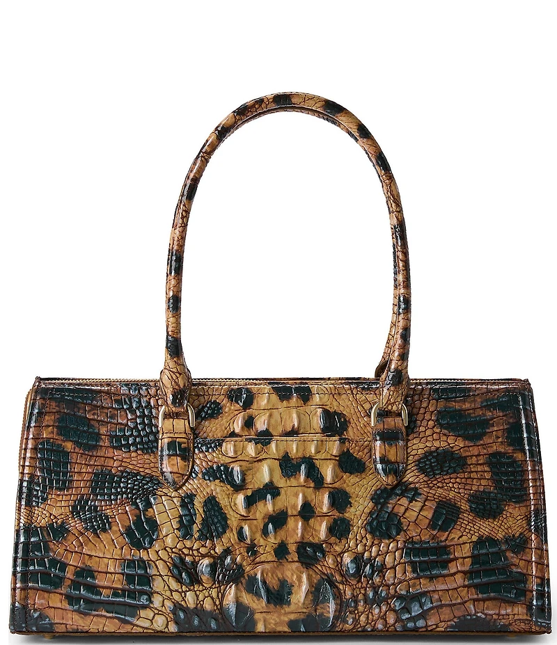 Brahmin Golden Lynx Animal Print Melbourne Collection Sophia Satchel Bag