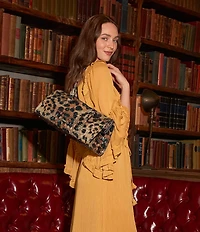 Brahmin Golden Lynx Animal Print Melbourne Collection Sophia Satchel Bag
