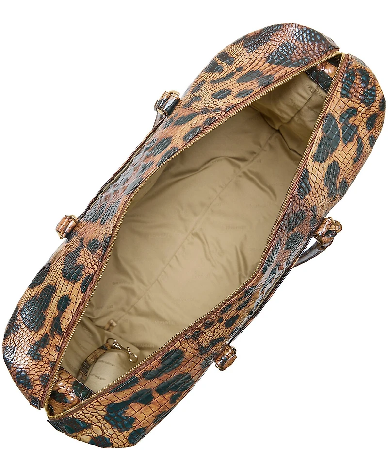 BRAHMIN Golden Lynx Animal Print Melbourne Duxbury Weekender