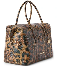 BRAHMIN Golden Lynx Animal Print Melbourne Duxbury Weekender