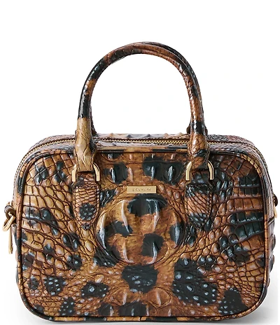 BRAHMIN Golden Lynx Melbourne Collection Mara Satchel Bag