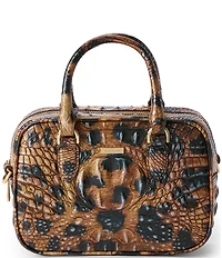 BRAHMIN Golden Lynx Melbourne Collection Mara Satchel Bag