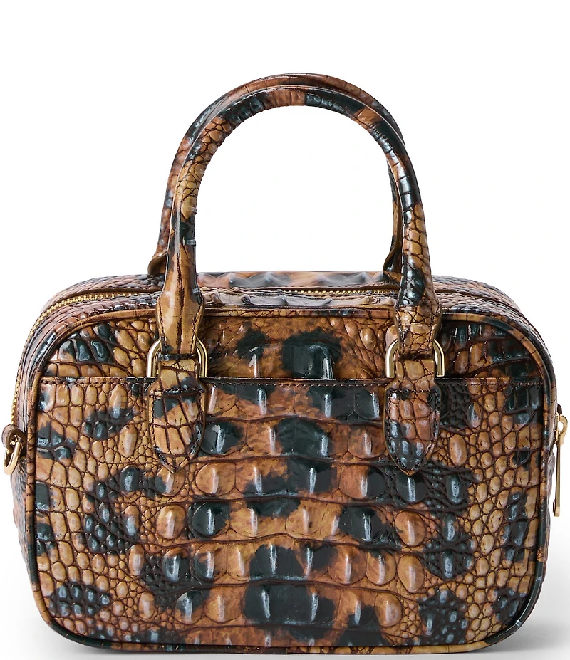 BRAHMIN Golden Lynx Melbourne Collection Mara Satchel Bag