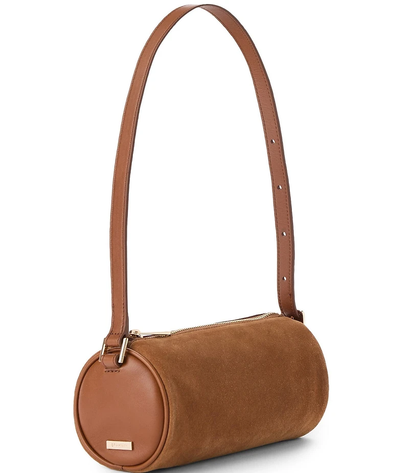 BRAHMIN Grassland Collection Billie Suede Barrel Shoulder Bag