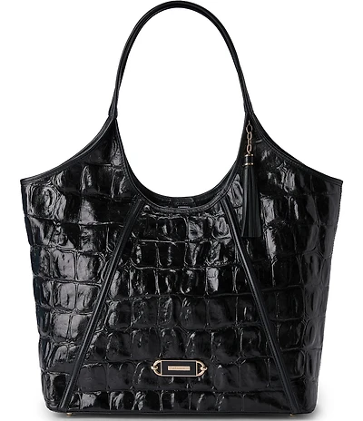 BRAHMIN Iona Black Castle View Oversized Tote Bag