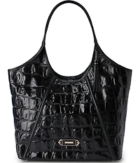 BRAHMIN Iona Black Castle View Oversized Tote Bag