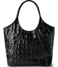 BRAHMIN Iona Black Castle View Oversized Tote Bag