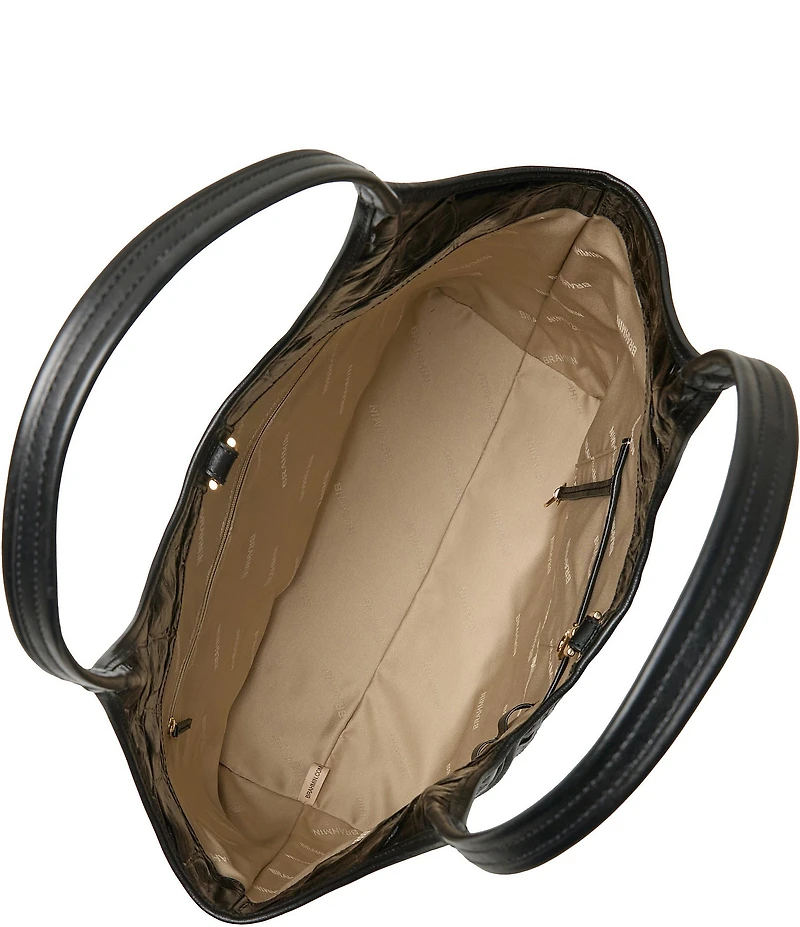 BRAHMIN Iona Black Castle View Oversized Tote Bag