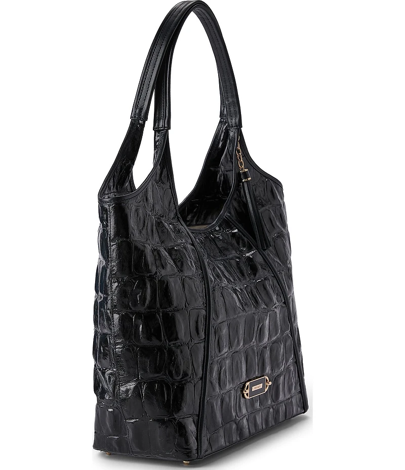 BRAHMIN Iona Black Castle View Oversized Tote Bag