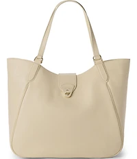 BRAHMIN Ivory Pebble Leather Aliza Slouchy Tote Bag