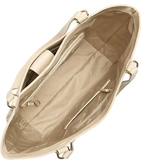 BRAHMIN Ivory Pebble Leather Aliza Slouchy Tote Bag