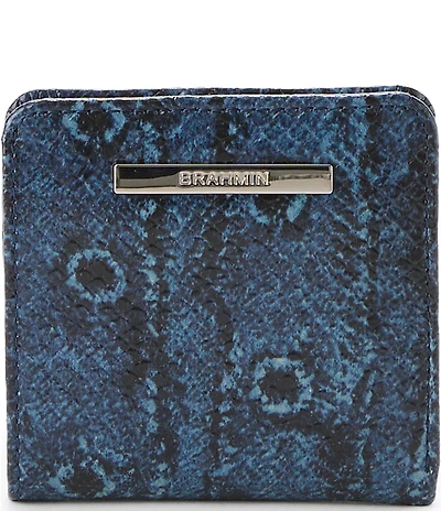 BRAHMIN Jane Vintage Indigo Quartzite Collection Snake Embossed Bifold Wallet