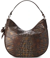 BRAHMIN Keepsake Collection Kathleen Fall Tortoise Rose Charm Slouchy Shoulder Bag