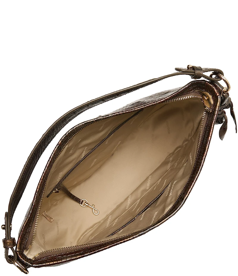BRAHMIN Keepsake Collection Kathleen Fall Tortoise Rose Charm Slouchy Shoulder Bag