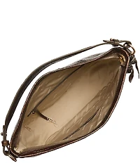 BRAHMIN Keepsake Collection Kathleen Fall Tortoise Rose Charm Slouchy Shoulder Bag