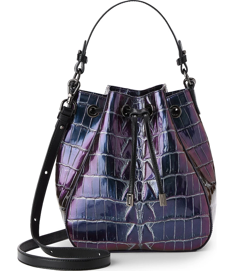BRAHMIN Kingstone Collection Heroic Purple Cami Bucket Bag