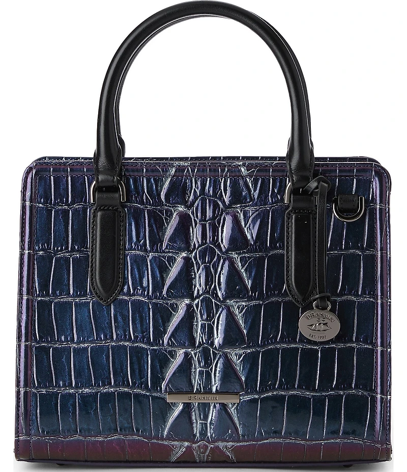 BRAHMIN Kingstone Collection Heroic Purple Cami Satchel Bag