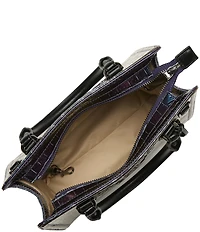 BRAHMIN Kingstone Collection Heroic Purple Cami Satchel Bag