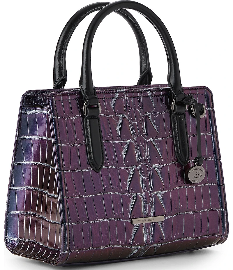 BRAHMIN Kingstone Collection Heroic Purple Cami Satchel Bag
