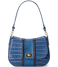 BRAHMIN Kristin Retro Blue Skye Turn-lock Flap Shoulder Bag