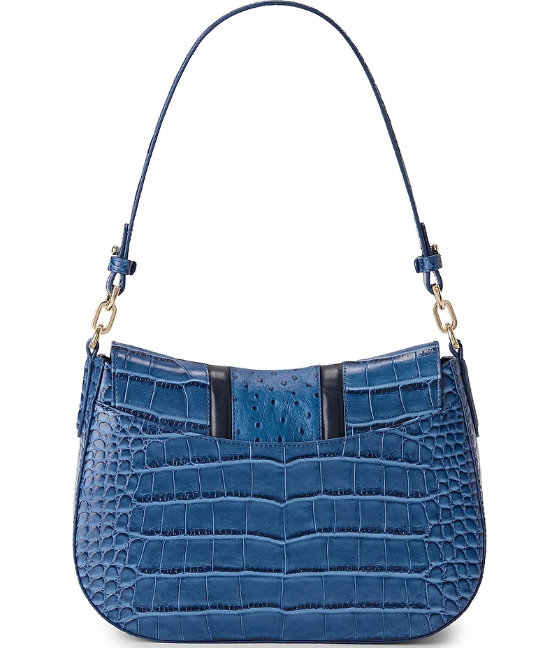 BRAHMIN Kristin Retro Blue Skye Turn-lock Flap Shoulder Bag
