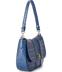 BRAHMIN Kristin Retro Blue Skye Turn-lock Flap Shoulder Bag