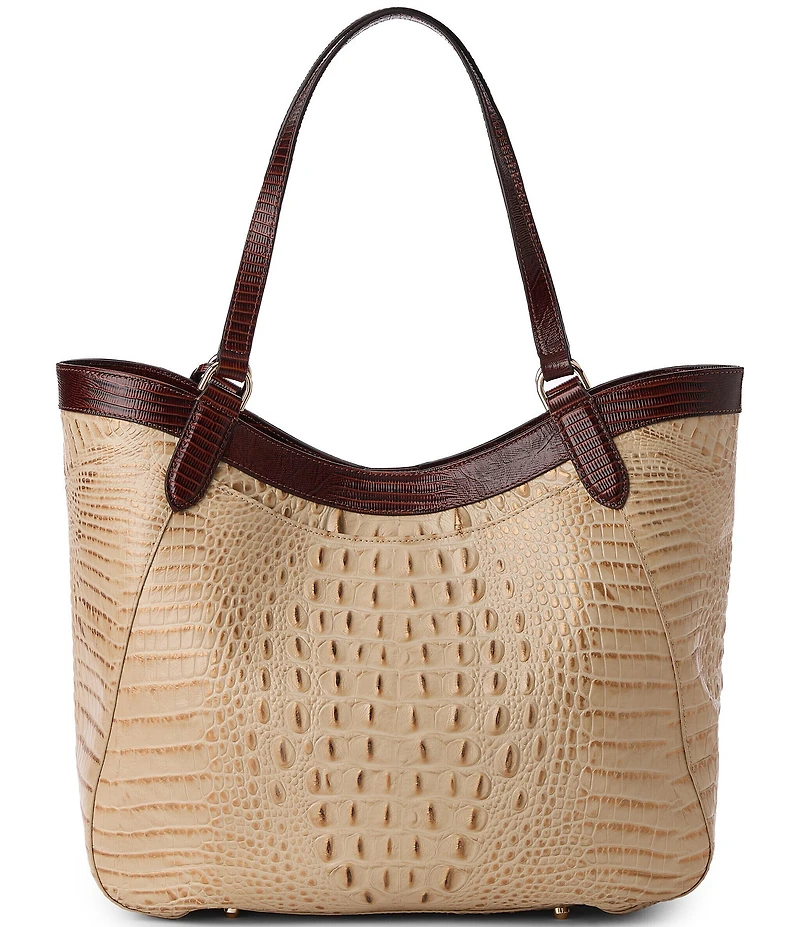 BRAHMIN Ladybird Collection Aliza Floral Lady Bug Contrast Trim Tote Bag