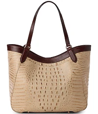 BRAHMIN Ladybird Collection Aliza Floral Lady Bug Contrast Trim Tote Bag