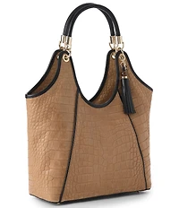 BRAHMIN Latte San Lorenzo Collection Latte Melora Tote Handle Bag