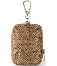 BRAHMIN Light Pecan Bonaire Collection Katelynn Snake Print Pouch Bag