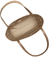 BRAHMIN Light Pecan Bonaire Collection Snake Print Mona Tote Bag