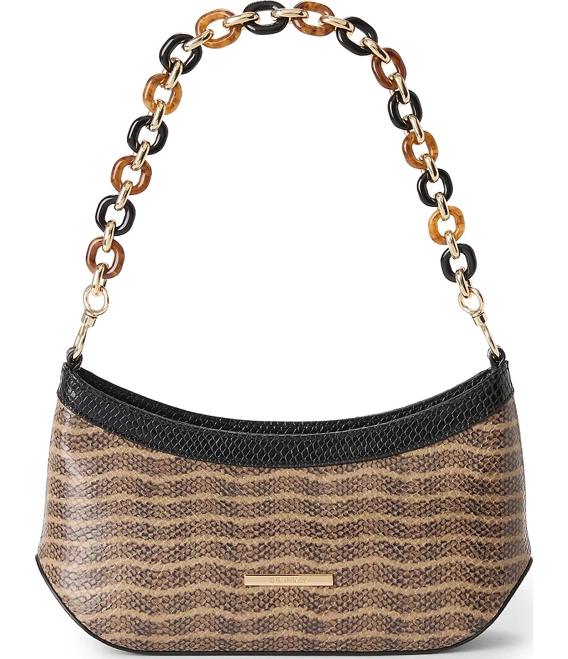 BRAHMIN Lilibeth Anise Collection Multi Snake Print Resin Chain Strap Shoulder Bag