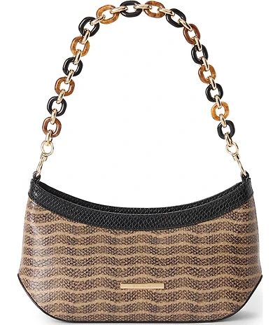 BRAHMIN Lilibeth Anise Collection Multi Snake Print Resin Chain Strap Shoulder Bag